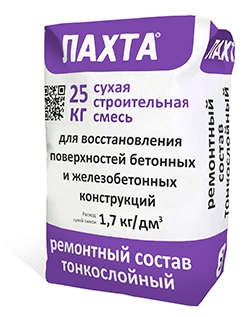 Финишный ремонтный состав ЛАХТА ремонтный состав тонкослойный, мешок 25 кг
