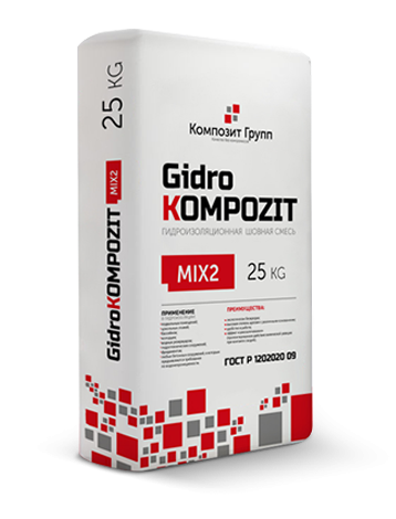 Смесь для заделки швов, GidroKompozit Mix2 fibra, мешок 25 кг