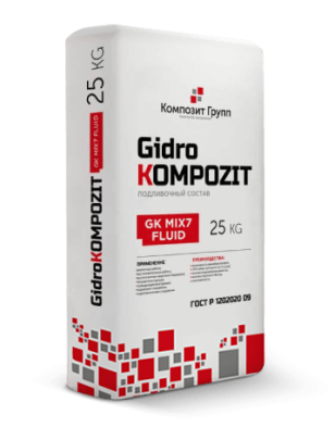 Безусадочная, быстротвердеющая смесь, GidroKompozit Mix7, мешок 25 кг